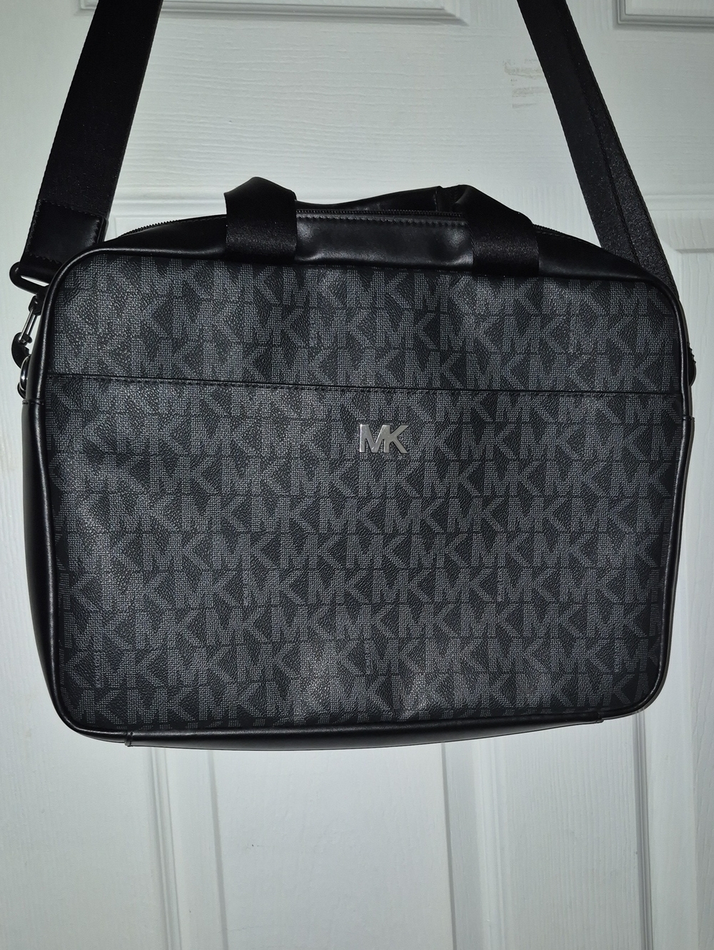 Michael Kors Black MK Signature Messenger Bag